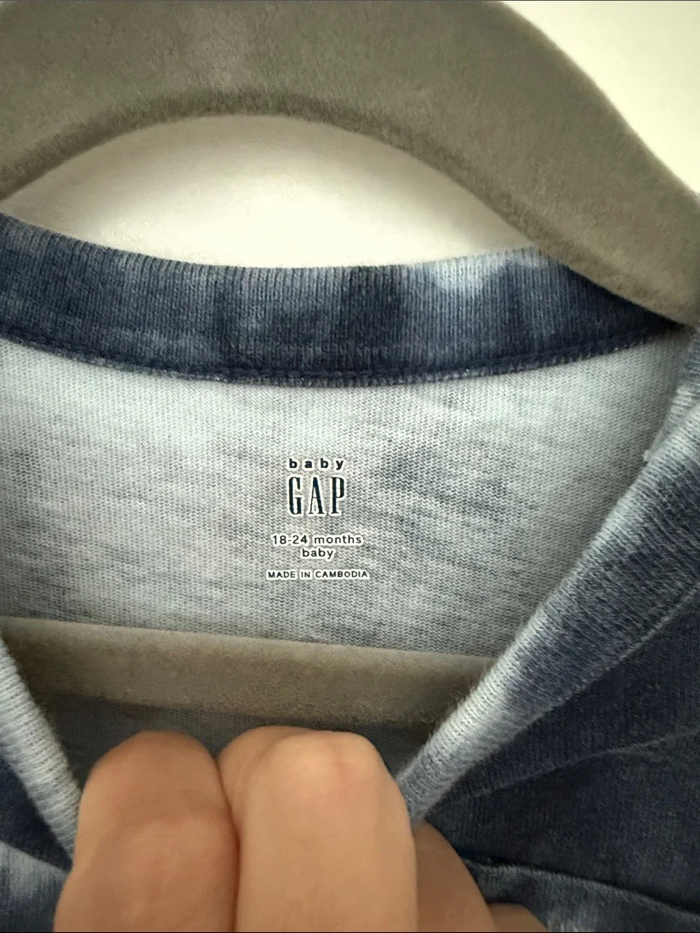 GAP Baby Gap Navy and White Tie-Dye Romper